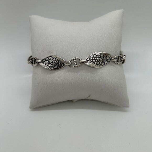 Sarda Sterling Silver Textured Link Bracelet 7.5 Inch For Women Jewelry Elegant - Picture 2 of 12